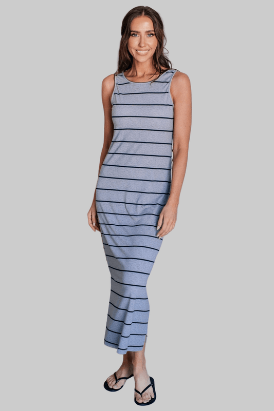 Still Got It Sleeveless Maxi In Gray - Robbi & Angel