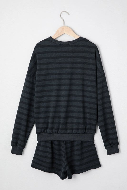 Stripe Long Sleeve Top & Shorts Set - Robbi & Angel