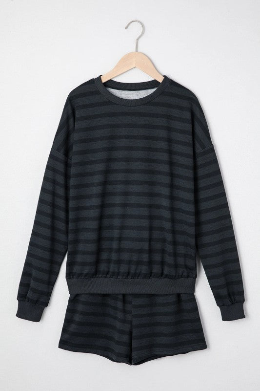 Stripe Long Sleeve Top & Shorts Set - Robbi & Angel