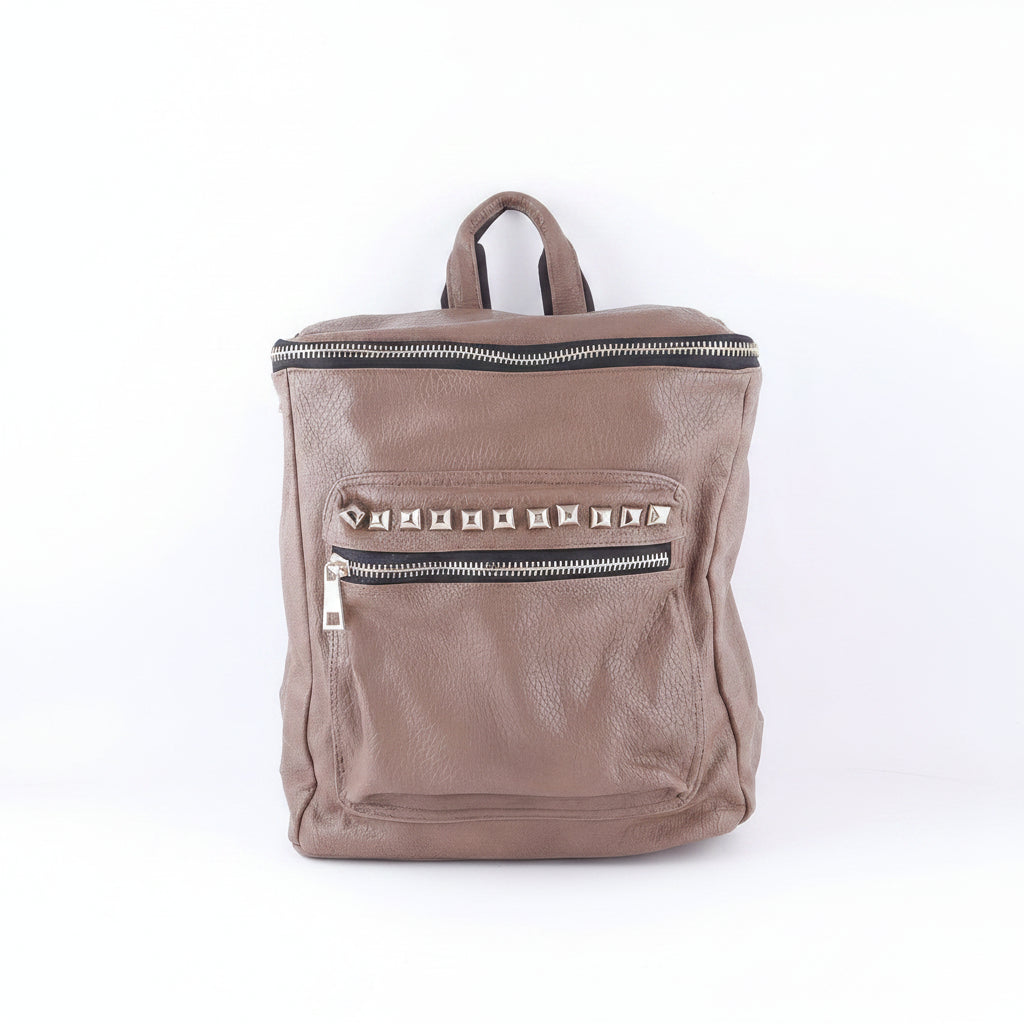Studded Faux Leather Backpack - Robbi & Angel