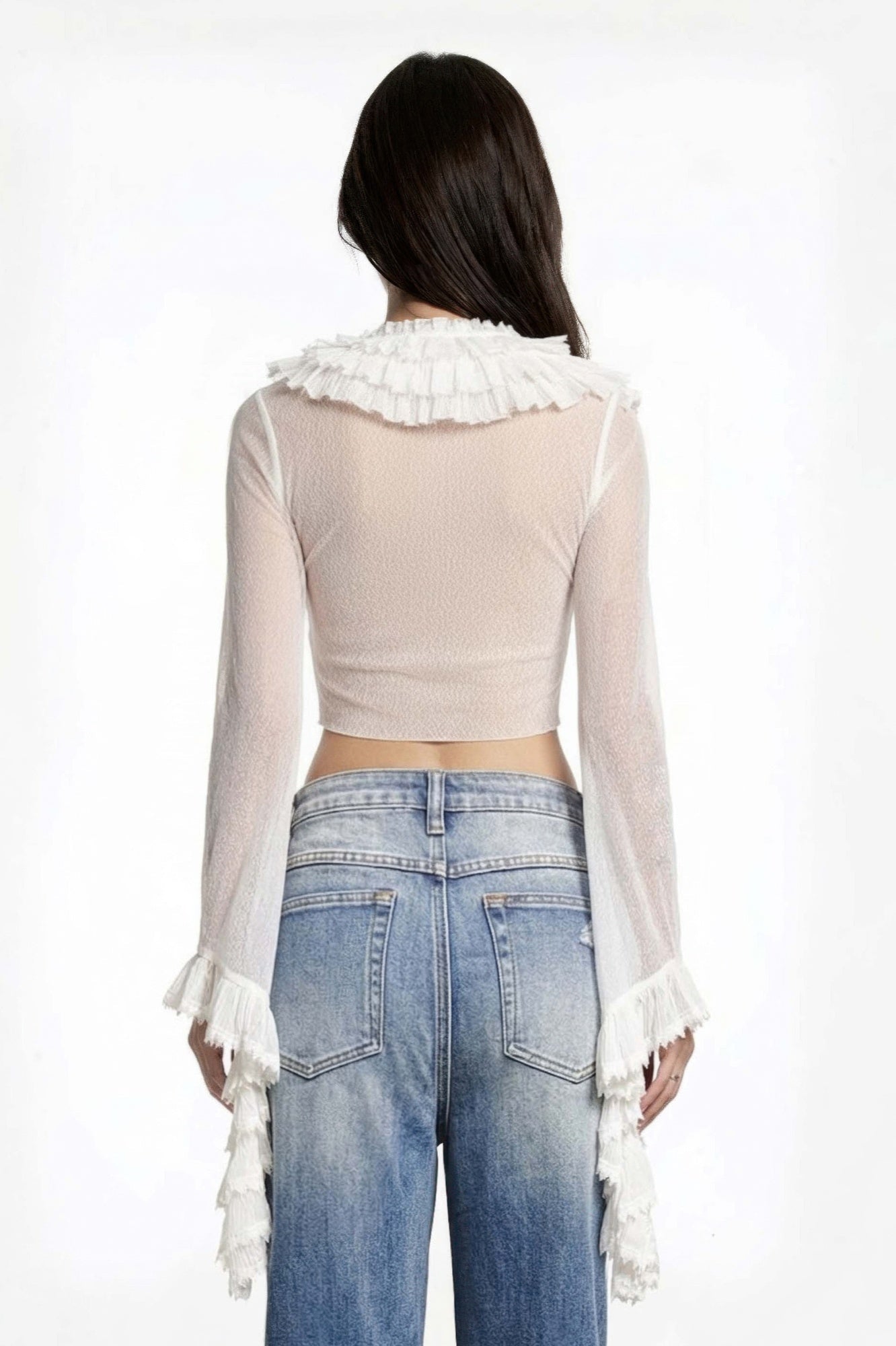 Sweet Rapture Ruffle Mesh Blouse - Robbi & Angel