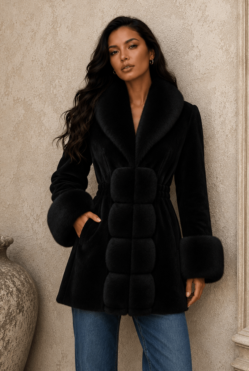 Tammy Long Oversized Faux Fur With Collar - Robbi & Angel