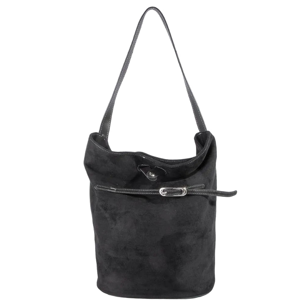 Teresa Belt Closure Vegan Leather Bucket Bag - Robbi & Angel