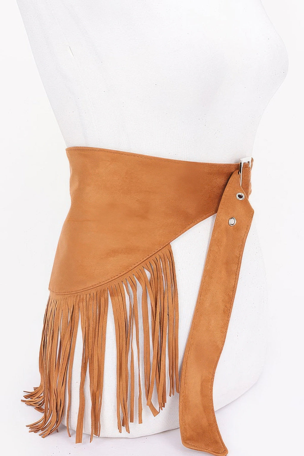 Tessie Faux Suede Fringe Belt - Robbi & Angel