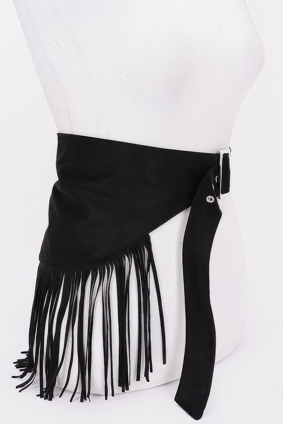 Tessie Faux Suede Fringe Belt - Robbi & Angel