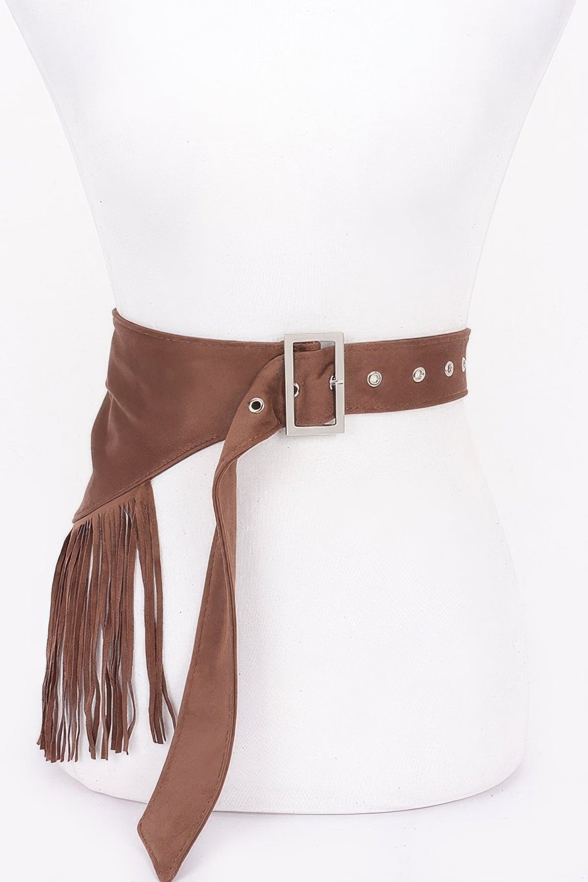 Tessie Faux Suede Fringe Belt - Robbi & Angel