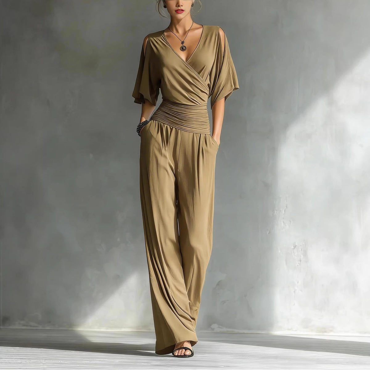 Thalia Slim Fit Straight Leg Jumpsuit - Robbi & Angel