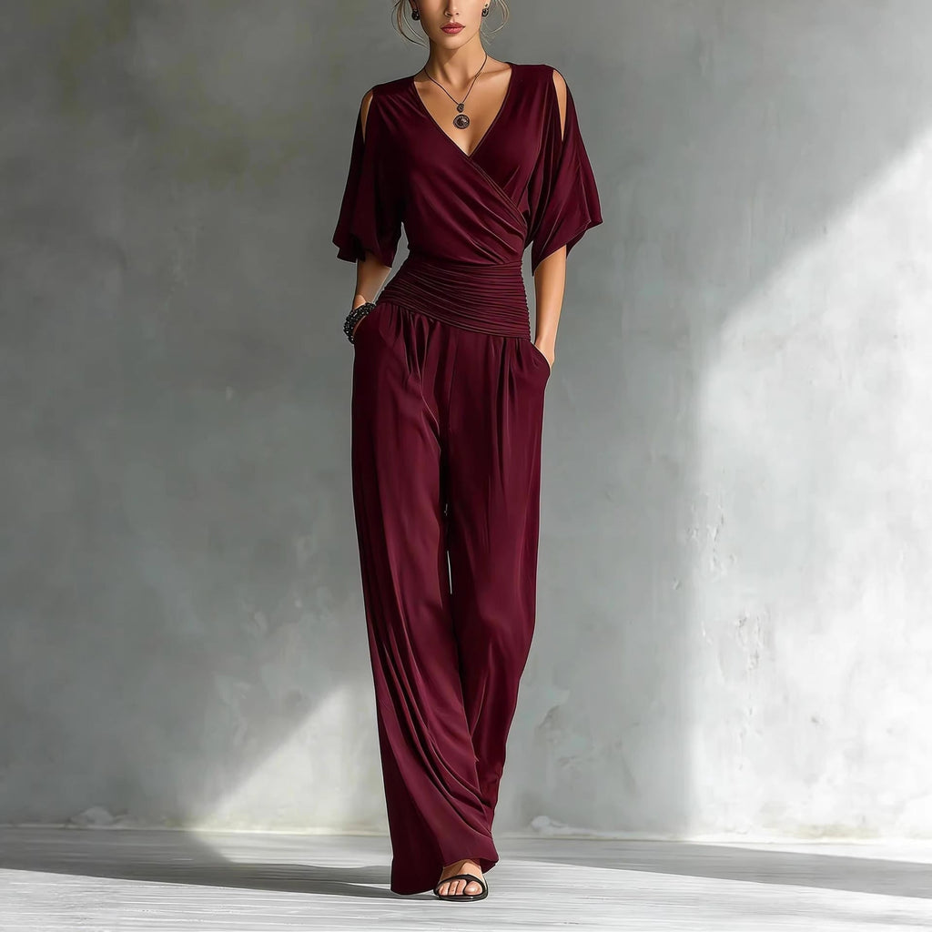 Thalia Slim Fit Straight Leg Jumpsuit - Robbi & Angel