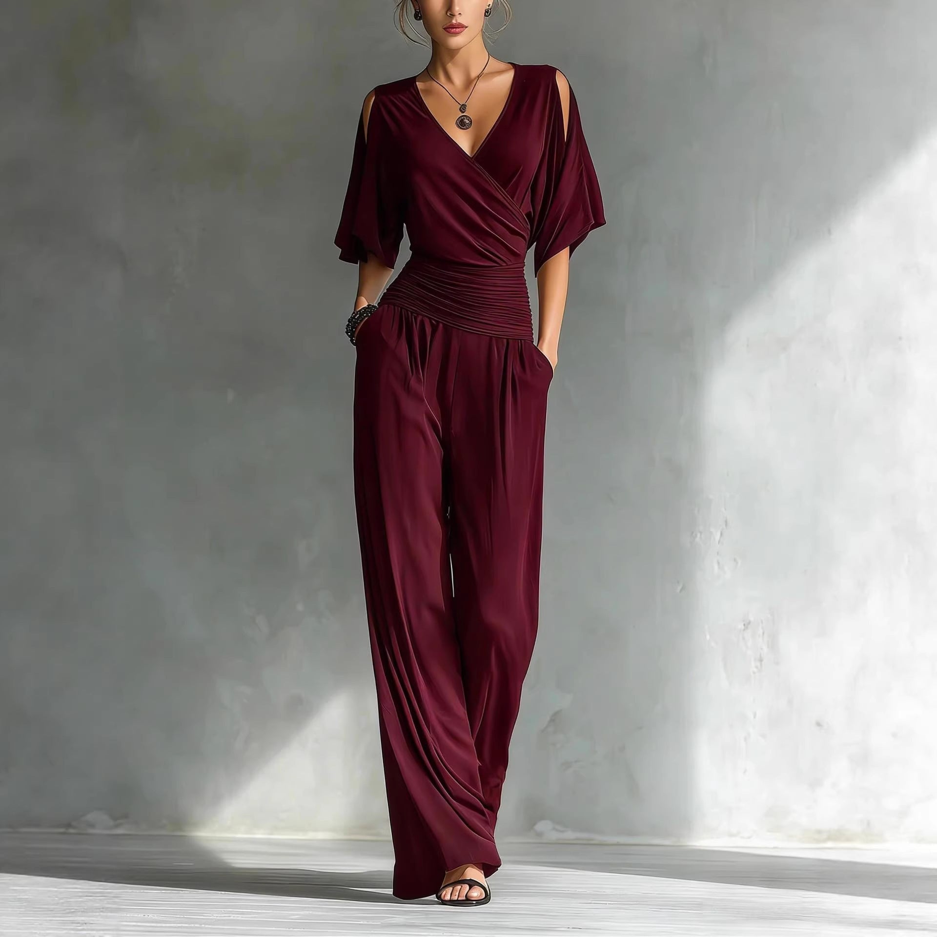 Thalia Slim Fit Straight Leg Jumpsuit - Robbi & Angel