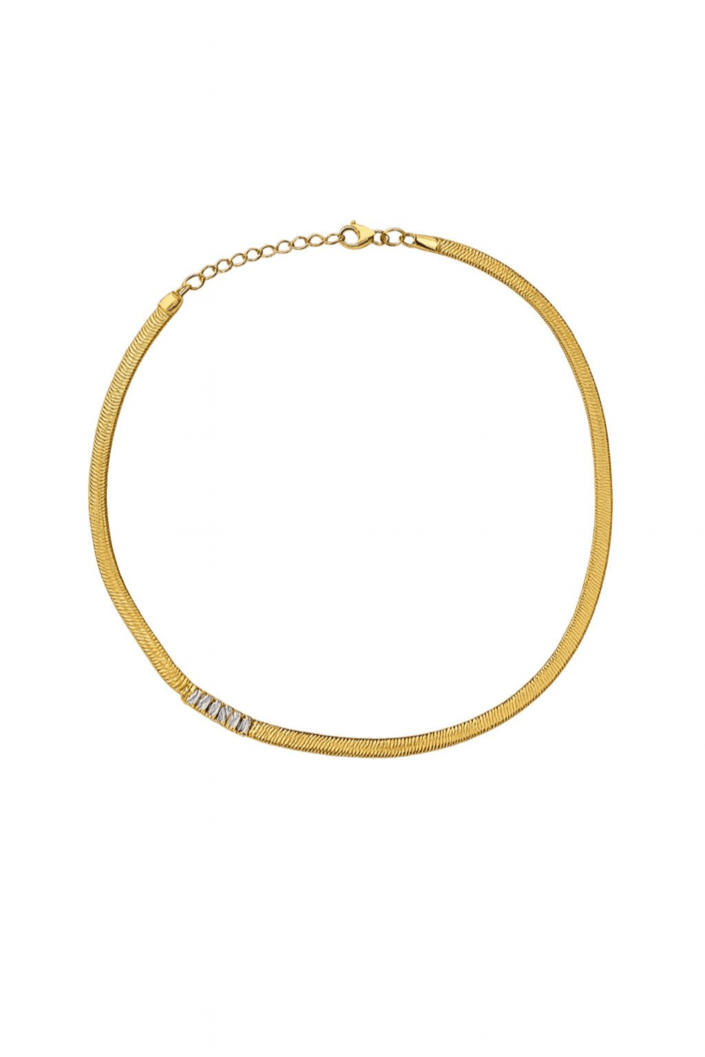 The Adriana: Herringbone Baguette Necklace - Robbi & Angel