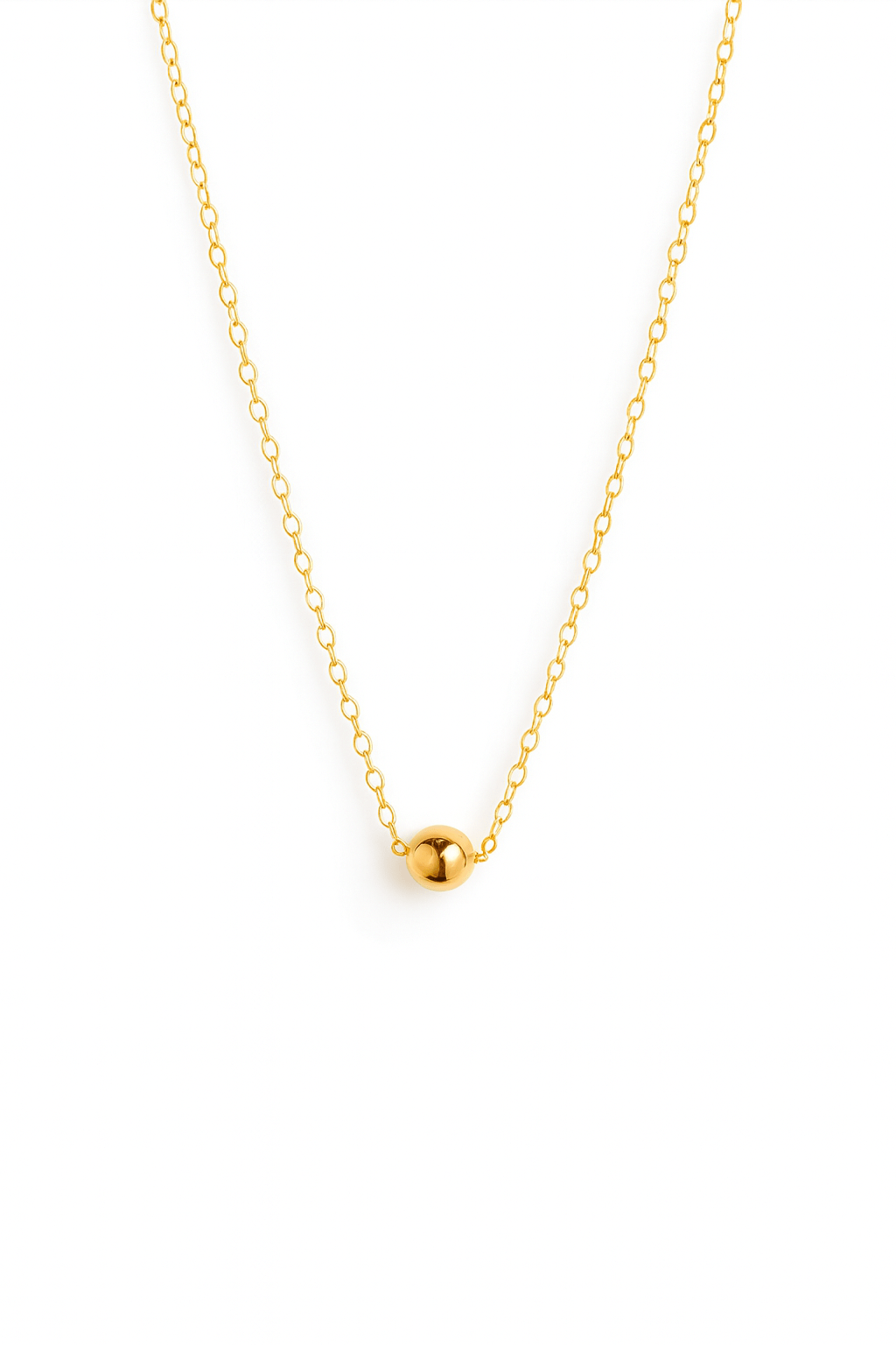 The Alysia: Minimalist Gold Sphere Necklace - Robbi & Angel