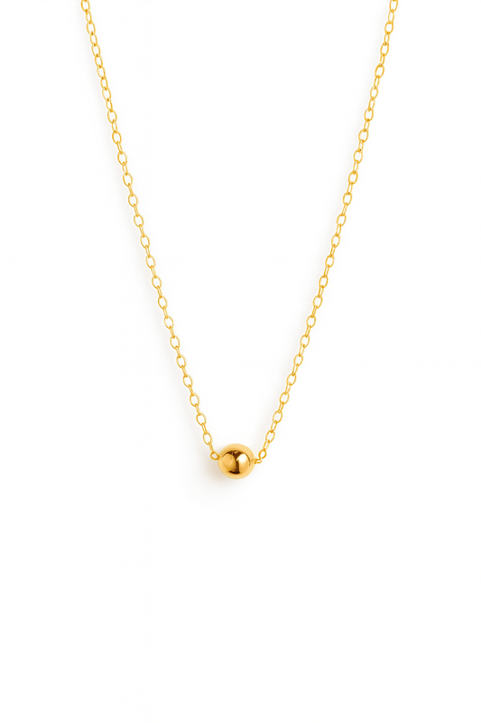 The Alysia: Minimalist Gold Sphere Necklace - Robbi & Angel