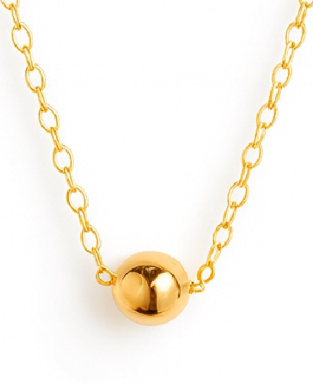 The Alysia: Minimalist Gold Sphere Necklace - Robbi & Angel