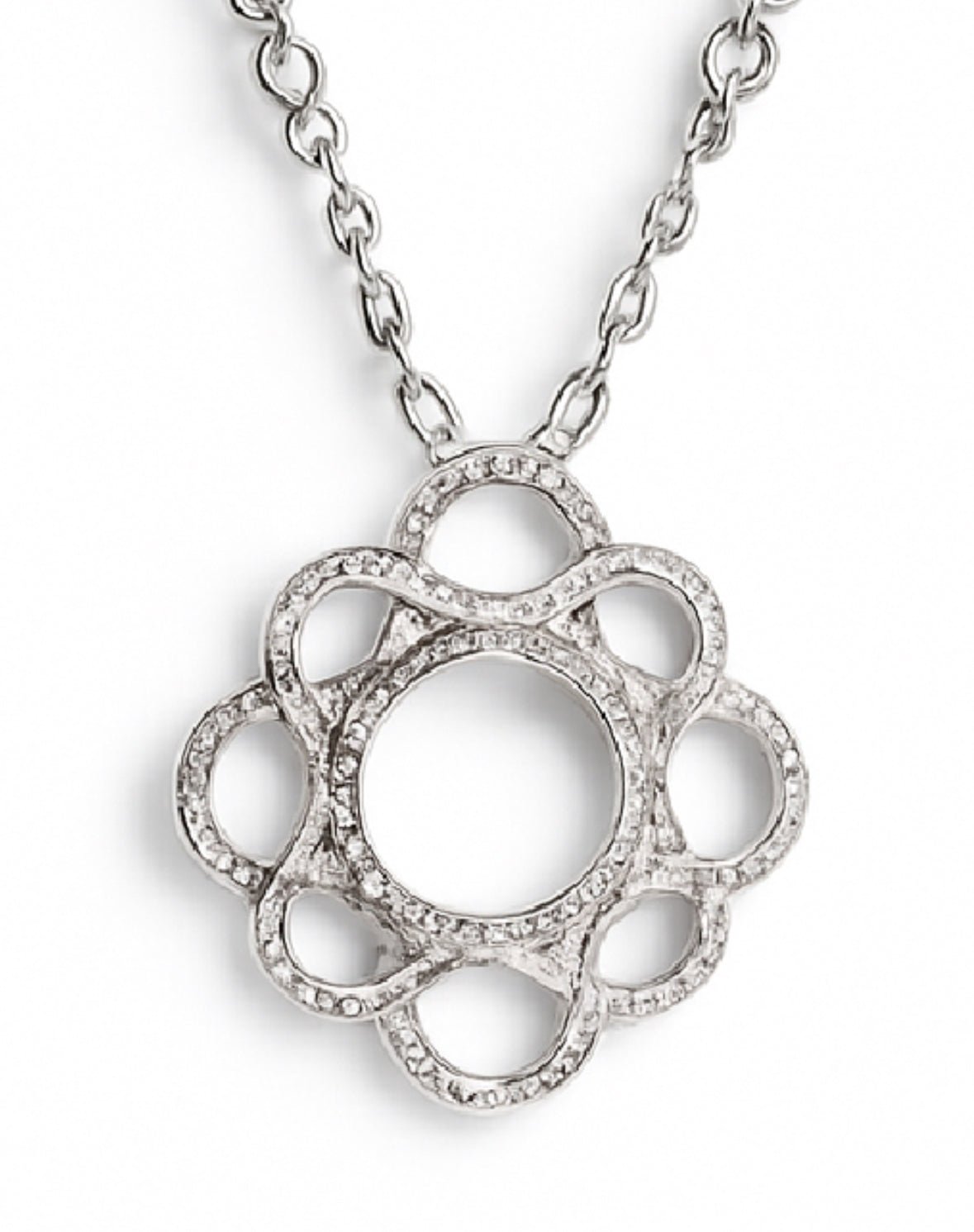 The Jessica: Silver Petal Halo Necklace - Robbi & Angel