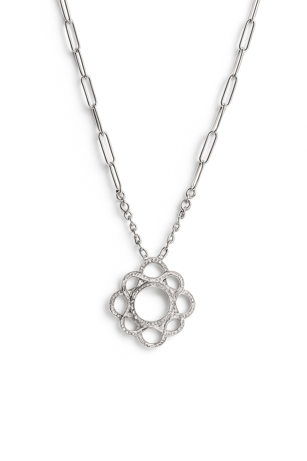 The Jessica: Silver Petal Halo Necklace - Robbi & Angel