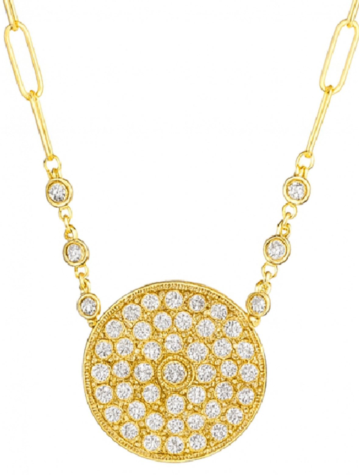 The Julianna: Pavé Crystal Medallion Necklace - Robbi & Angel