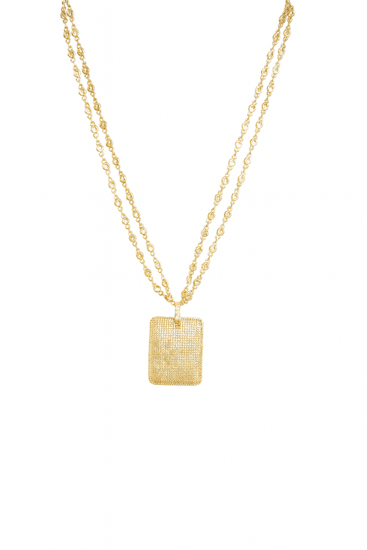 The Kaitlyn: Double Layer Chic Medallion Necklace - Robbi & Angel