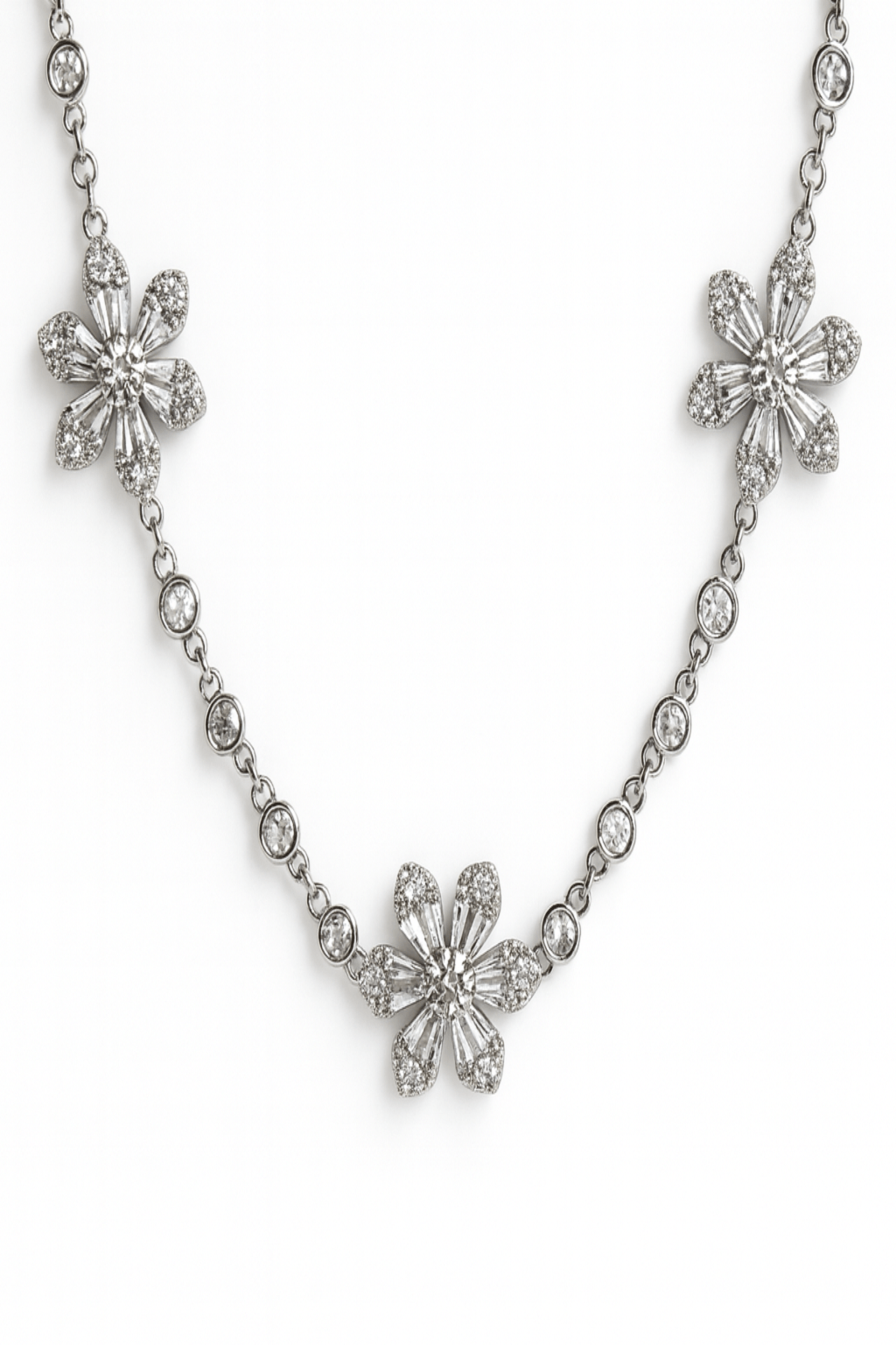 The Kayla: Crystal Flower Necklace - Robbi & Angel