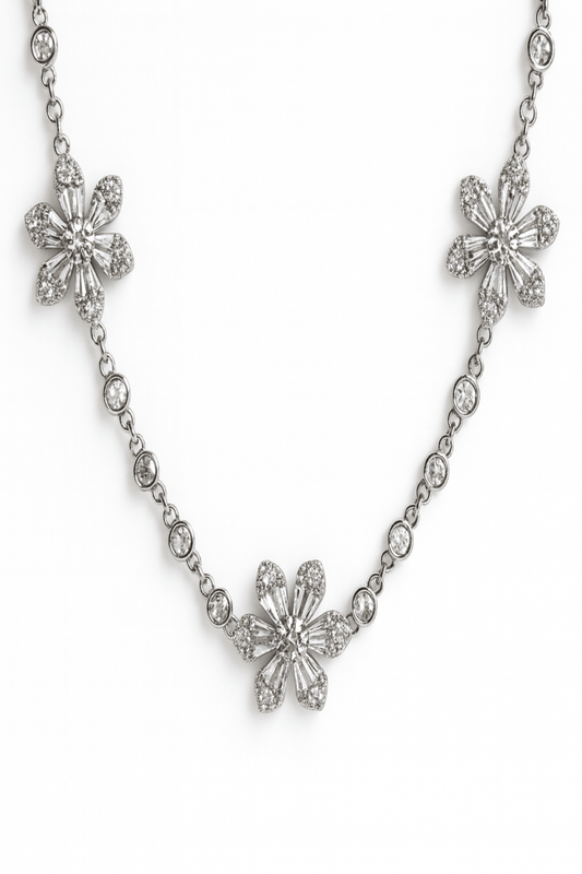 The Kayla: Crystal Flower Necklace - Robbi & Angel