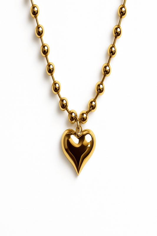 The Lily: Radiant Gold Heart Charm Necklace - Robbi & Angel