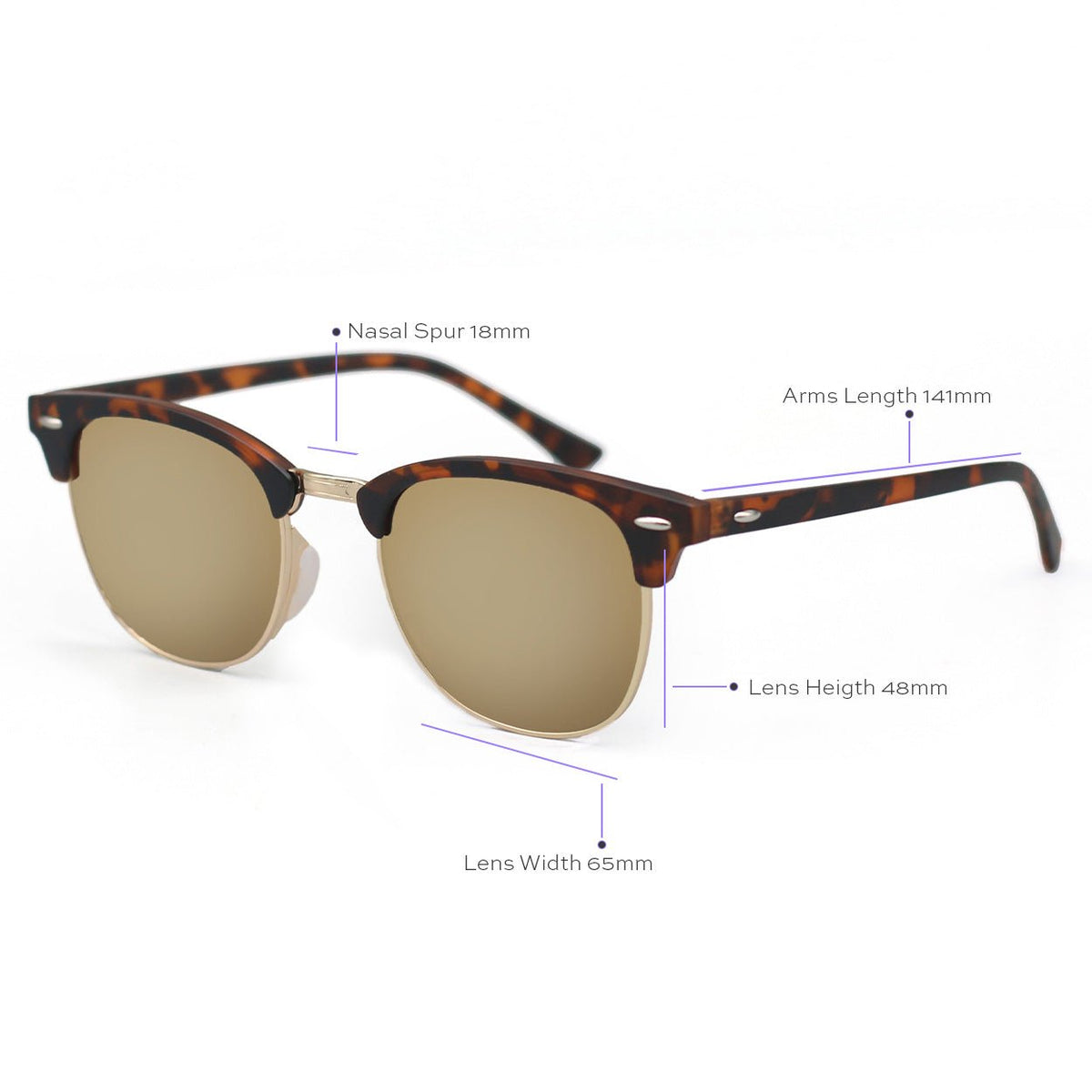 The Masters – Mirrored Brown Clubmaster Sunglasses - Robbi & Angel