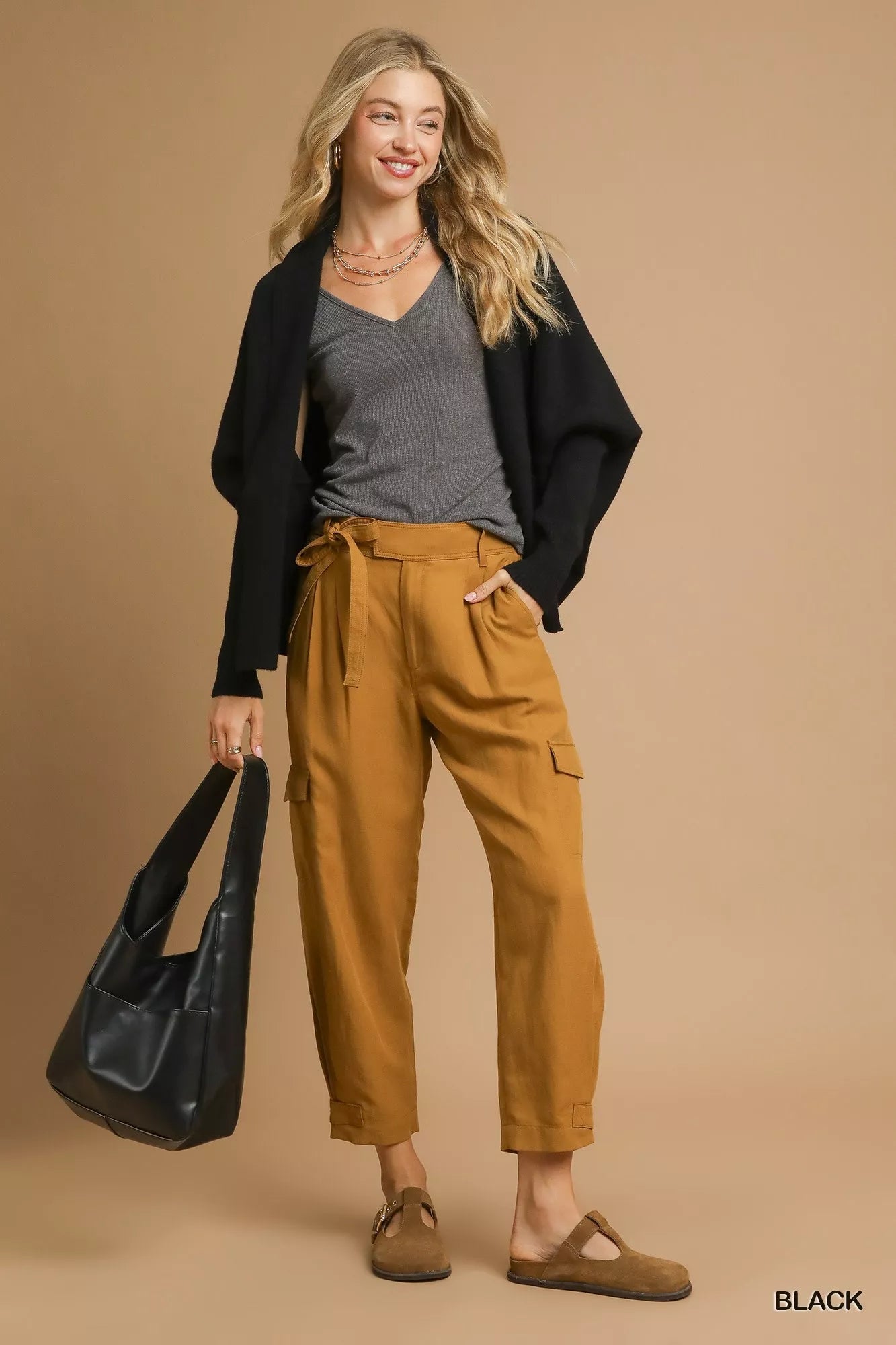 Umgee Open Front Cardigan with Front Pockets - Robbi & Angel