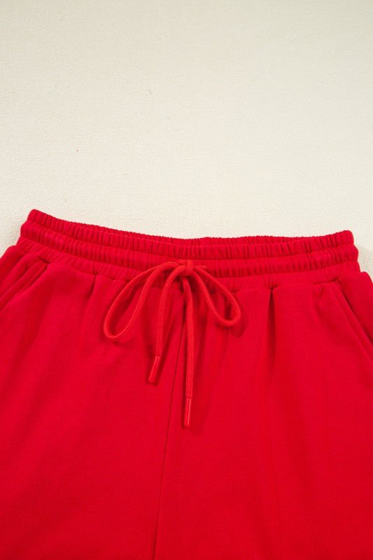 Varsity Stripe Sweatshirt and Short Set - Robbi & Angel