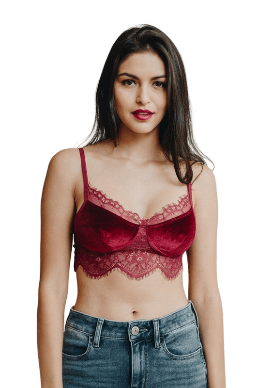 Velvet and Lace Bralette Cami - Robbi & Angel