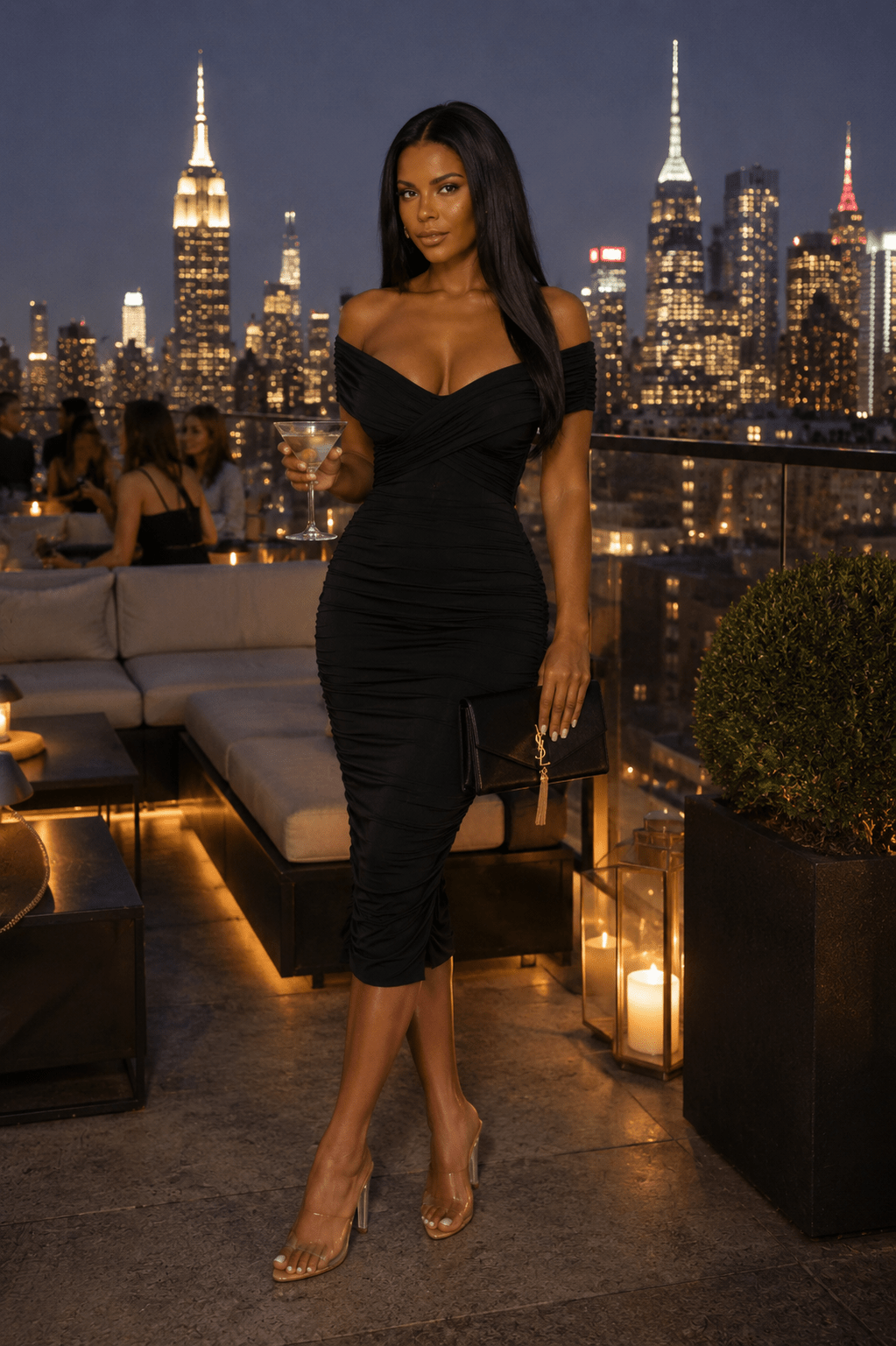 Veronica Midi Drape Dress - Robbi & Angel