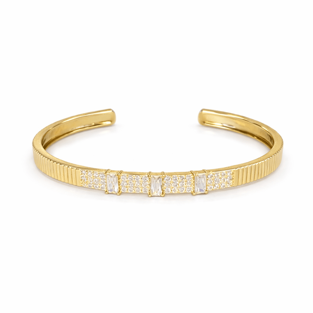 Violetta Crystal Ribbed Cuff - Robbi & Angel