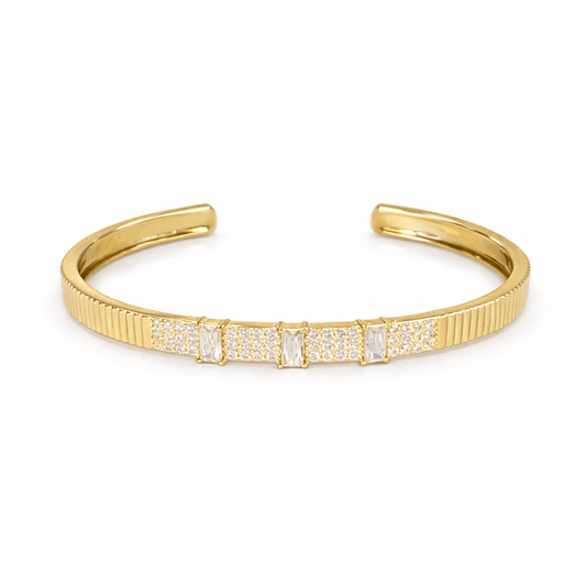 Violetta Crystal Ribbed Cuff - Robbi & Angel