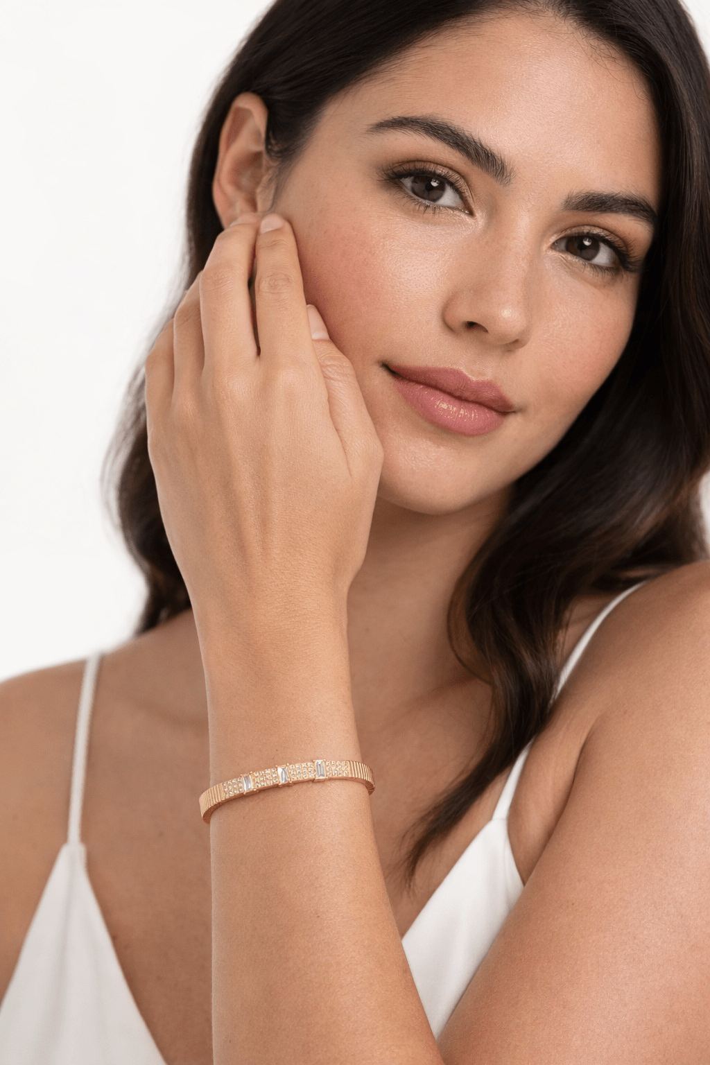 Violetta Crystal Ribbed Cuff - Robbi & Angel