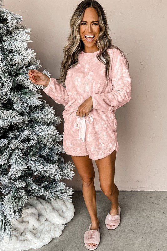 Women Fleece Loose Two Piece Lounge Set - Robbi & Angel