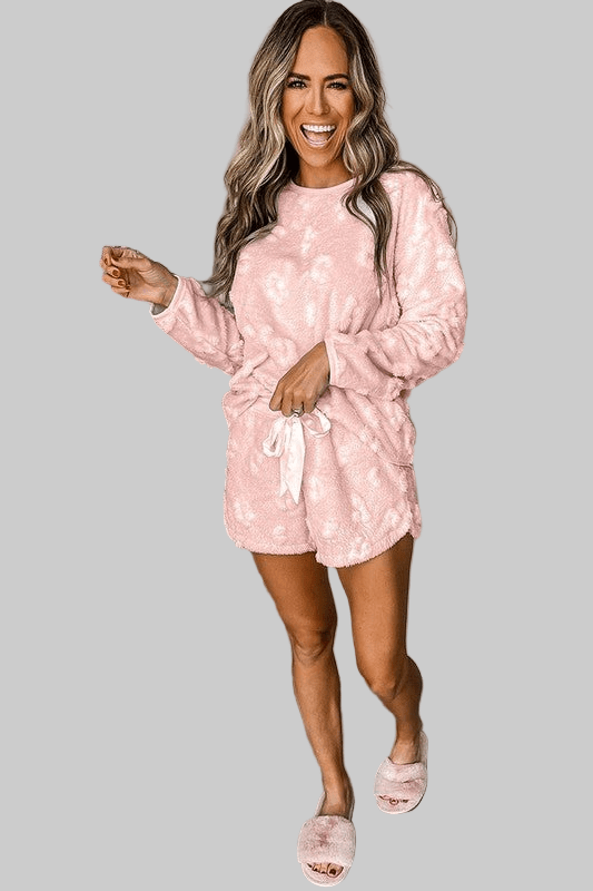 Women Fleece Loose Two Piece Lounge Set - Robbi & Angel