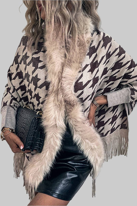 WOMENS OPEN FRONT FUR SHAWL JACKET - Robbi & Angel