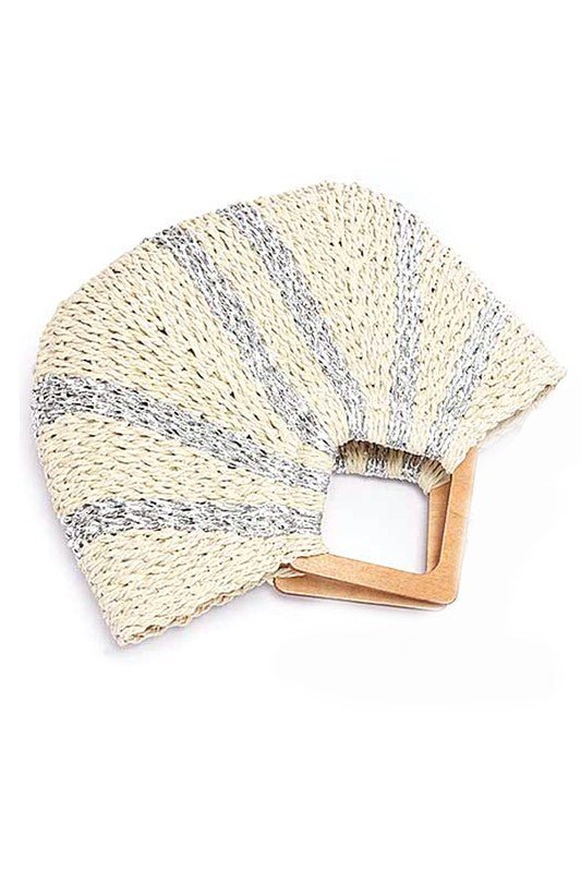 Woven Faux Straw Round Handle Basket Tote - Robbi & Angel