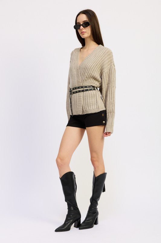 WRAPPED CARDIGAN WITH BELT - Robbi & Angel