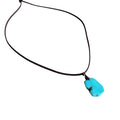 Zinna Turquoise Slab Pendant on Leather Cord Necklace - Robbi & Angel
