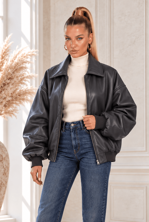 Zori Zip Up Dropped Shoulder Jacket - Robbi & Angel