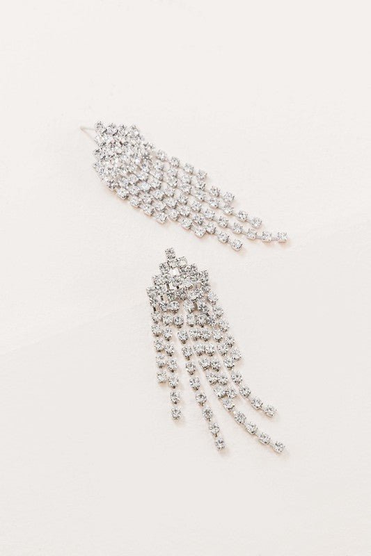 Rhinestone Tassel Earrings - Robbi & Angel
