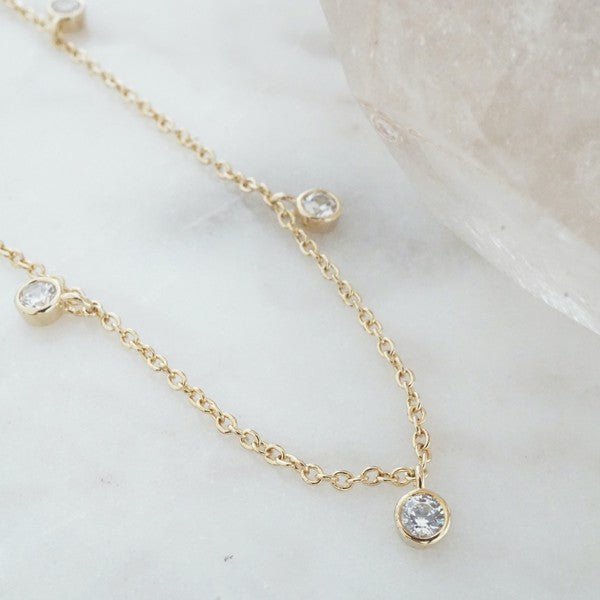 Crystal Bezel Stardust Necklace - Robbi & Angel