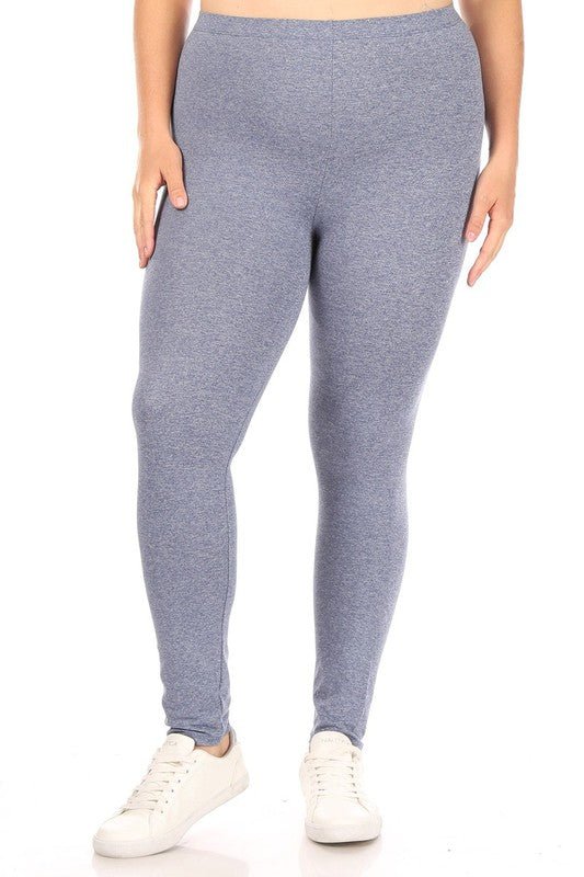 Plus Solid high rise Fitted leggings - Robbi & Angel