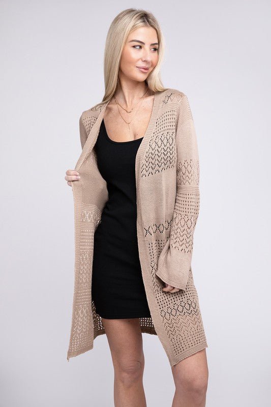 Texture Open Front Knit Cardigan - Robbi & Angel