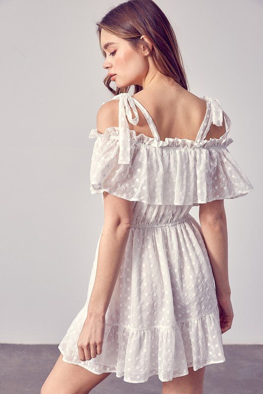 Cold Shoulder Ruffle Dress - Robbi & Angel