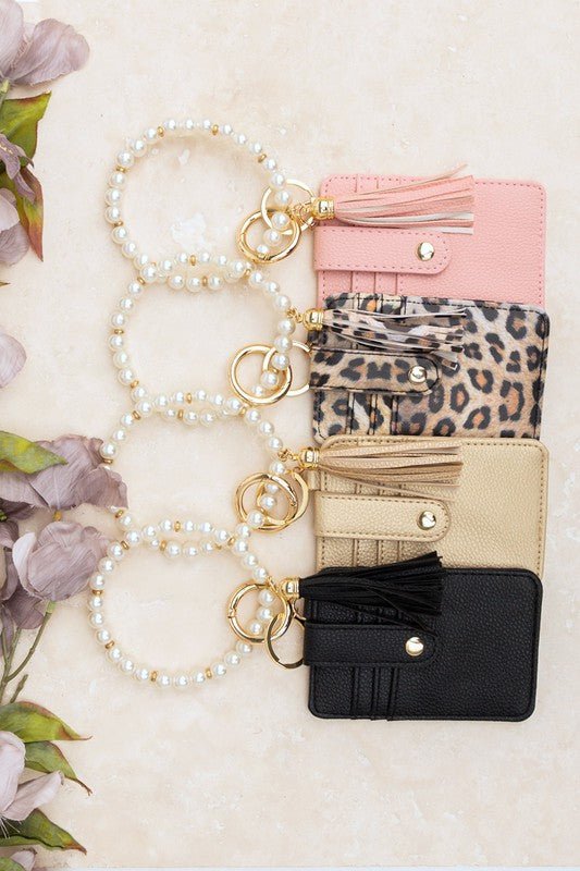 Pearl Key Ring Wallet Bracelet - Robbi & Angel