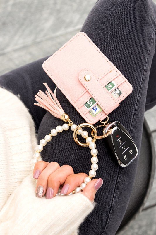 Pearl Key Ring Wallet Bracelet - Robbi & Angel