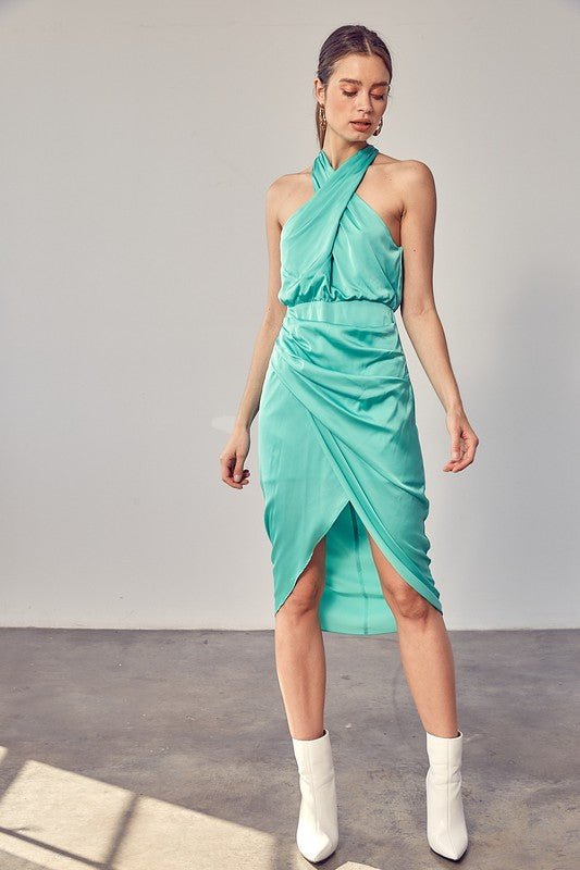 Wrap Cross Neck Dress - Robbi & Angel