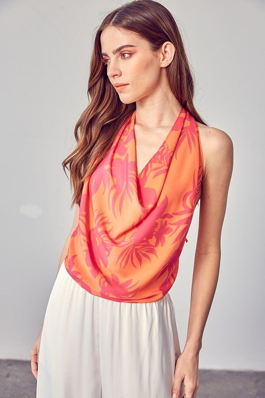 Multi Color Cowl Neck Top - Robbi & Angel