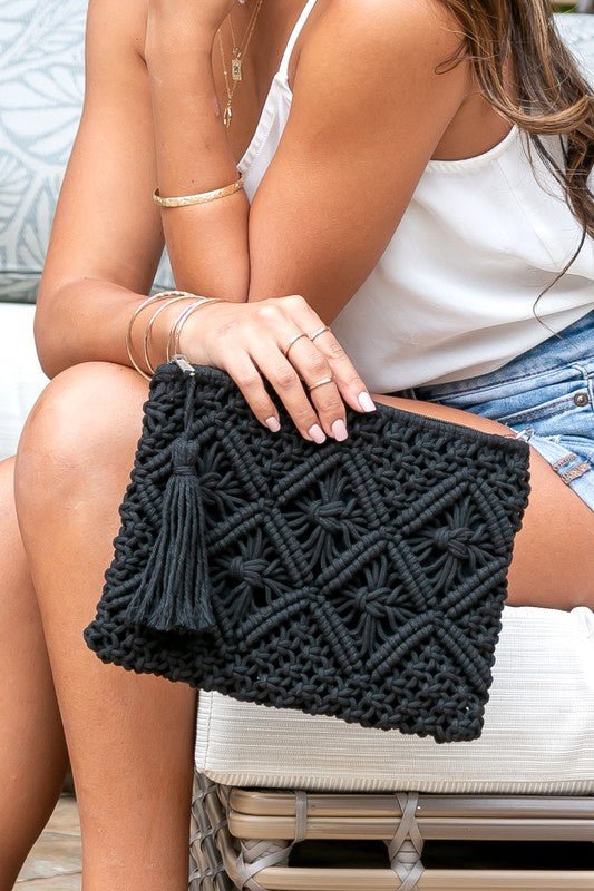 Macrame Tassel Clutch - Robbi & Angel