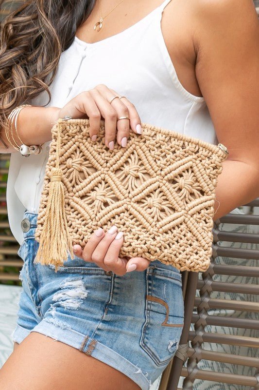 Macrame Tassel Clutch - Robbi & Angel